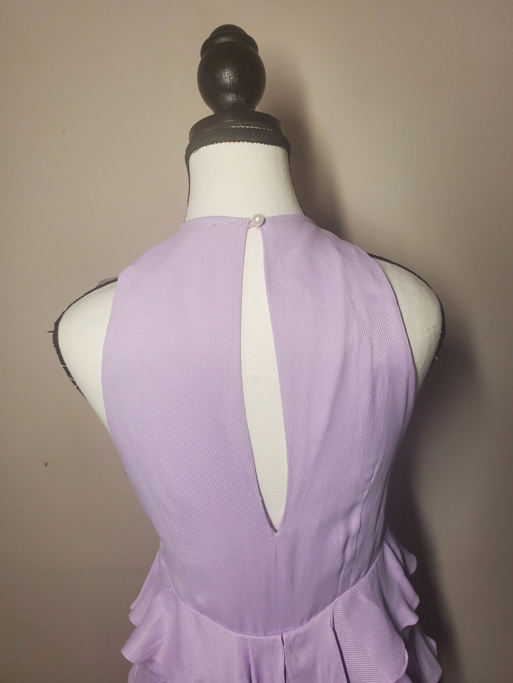 Anthropologie Let Me Be Femme Ruffled Lavender V-Neck Maxi Dress Size M - Picture 11 of 15